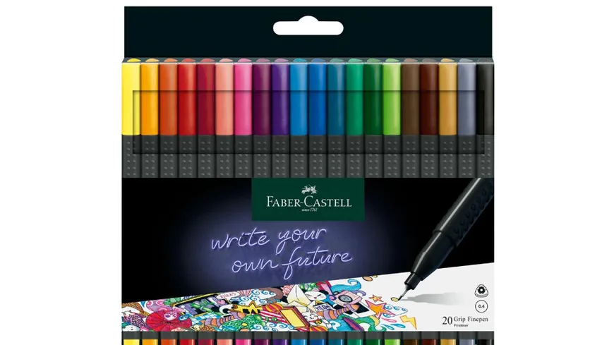 FABER-CASTELL GRIP Fineliner 0.4mm 20er Kartonetui