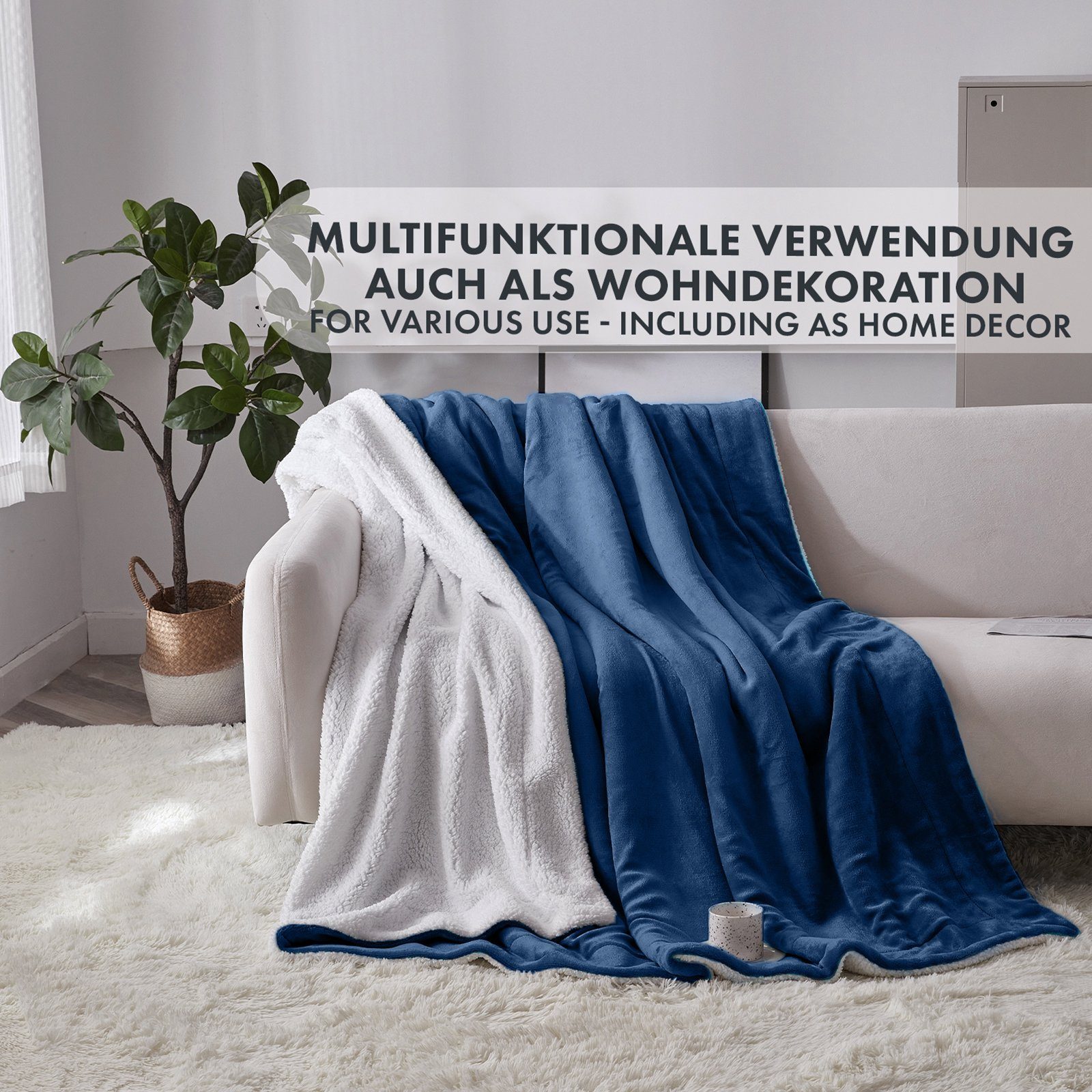 Wohndecke Glory, flauschige Wohndecke, verschiedene Größen und Farben, Karat