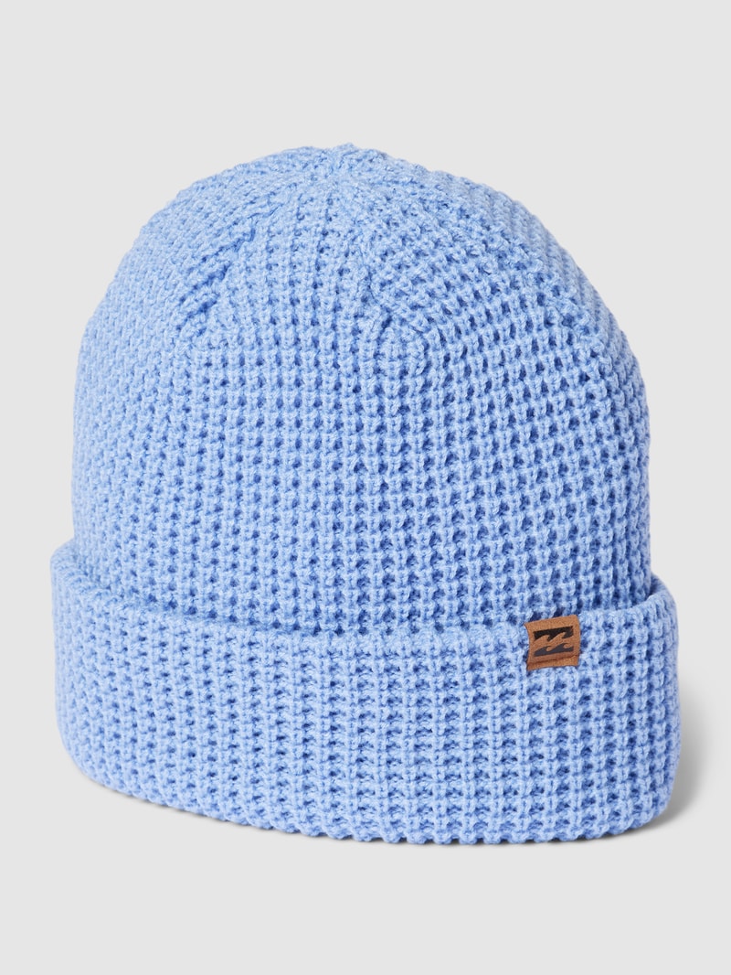 Beanie mit Label-Patch Modell 'Ala' in hellblau
