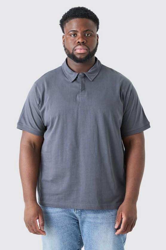 Plus Poloshirt mit Knopfleiste