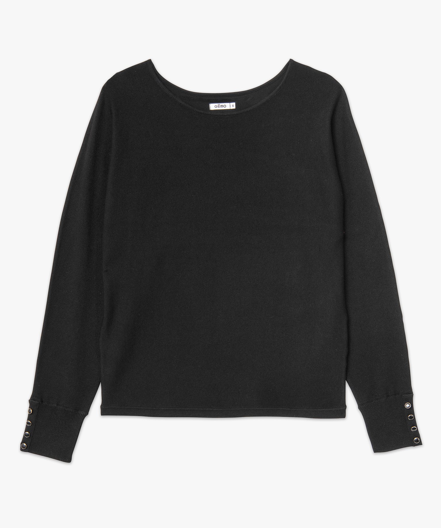 Pull fin à col rond et emmanchures chauve-souris femme noir | GEMO