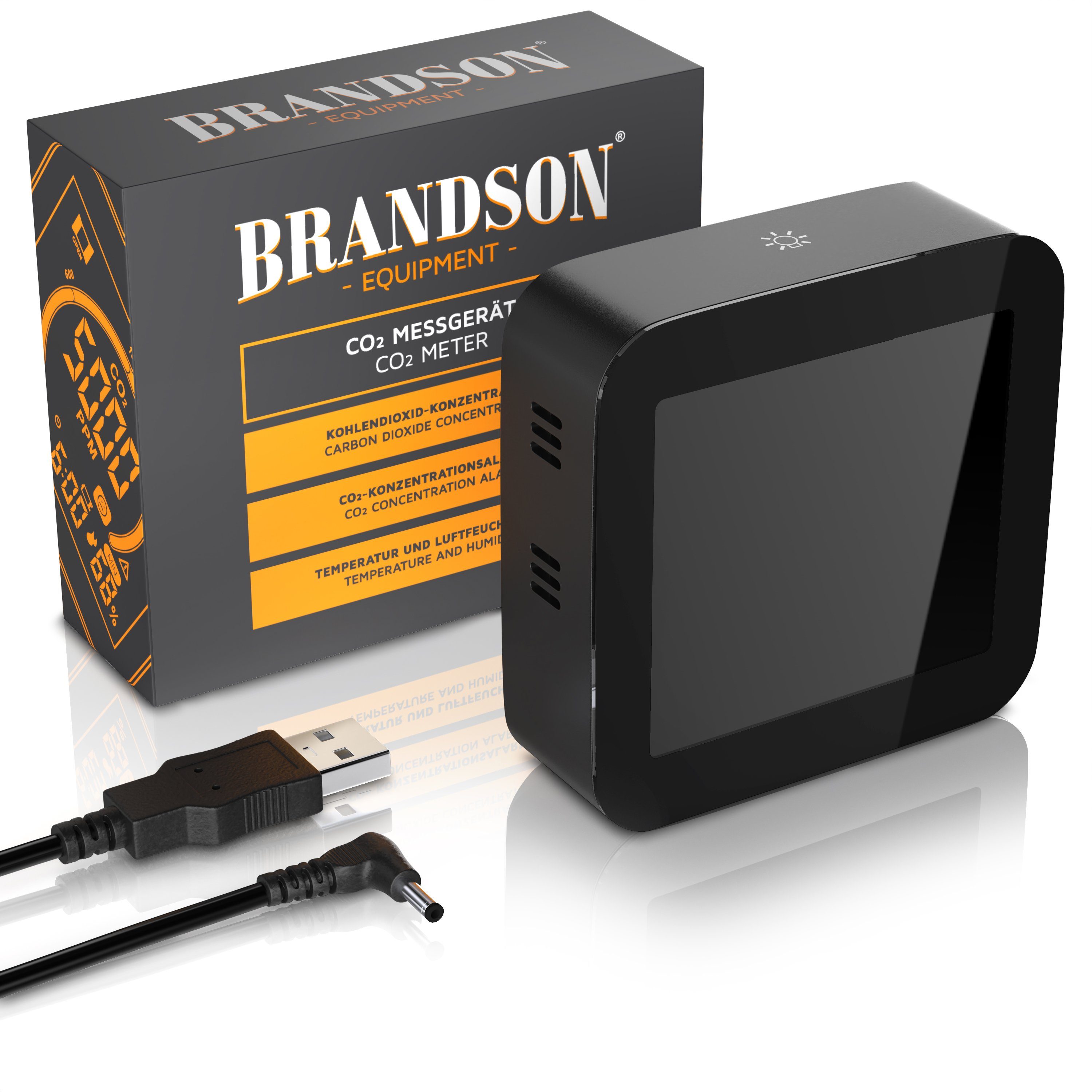 Brandson Gasmelder (CO2 Messgerät, Luftqualität Melder, Kohlendioxidmessung, Warnmelder)