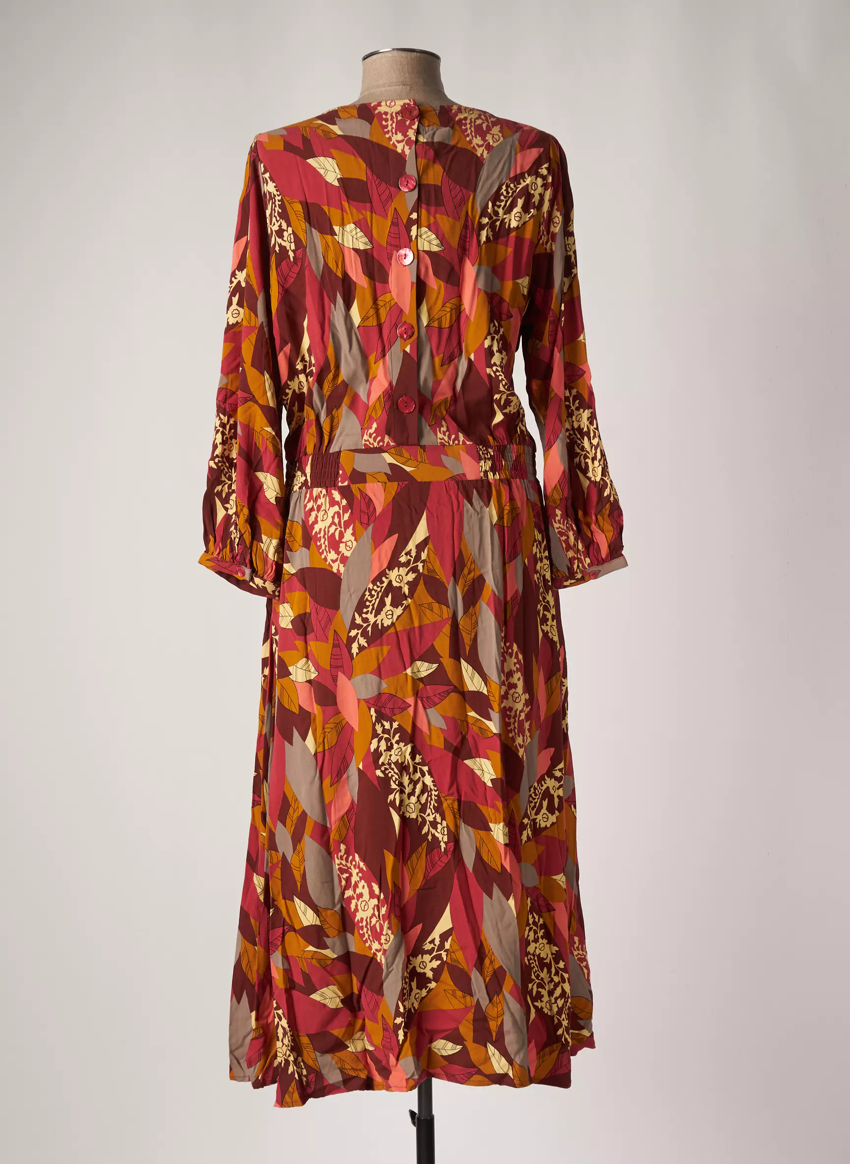 King Louie Robes Mi Longues Femme couleur marron