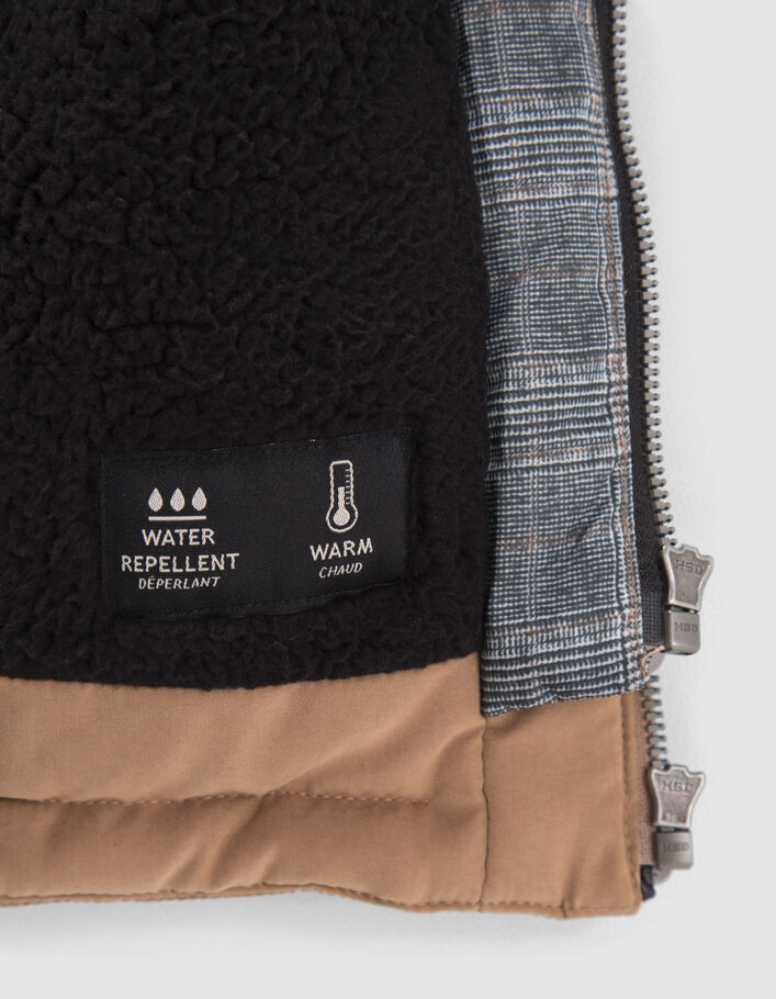 Parka camel fourrée à capuche bébé garçon