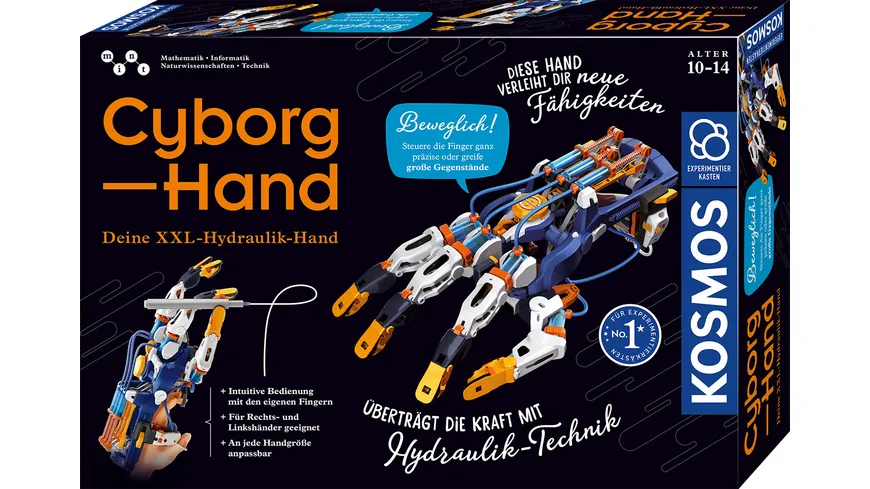 KOSMOS - Experimentierkasten - Cyborg-Hand - Deine XXL-Hydraulik-Hand