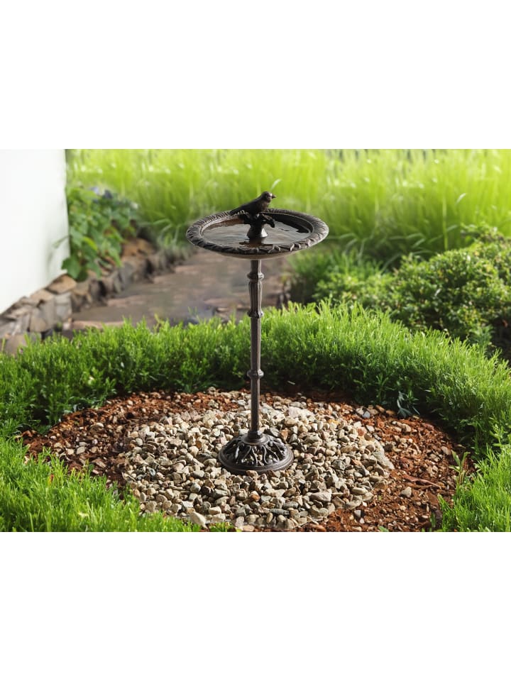 Beliani Vogelbrunnen SWALLOW in Braun - (W) 24 x (H) 50 x (L) 24 cm günstig kaufen onesize