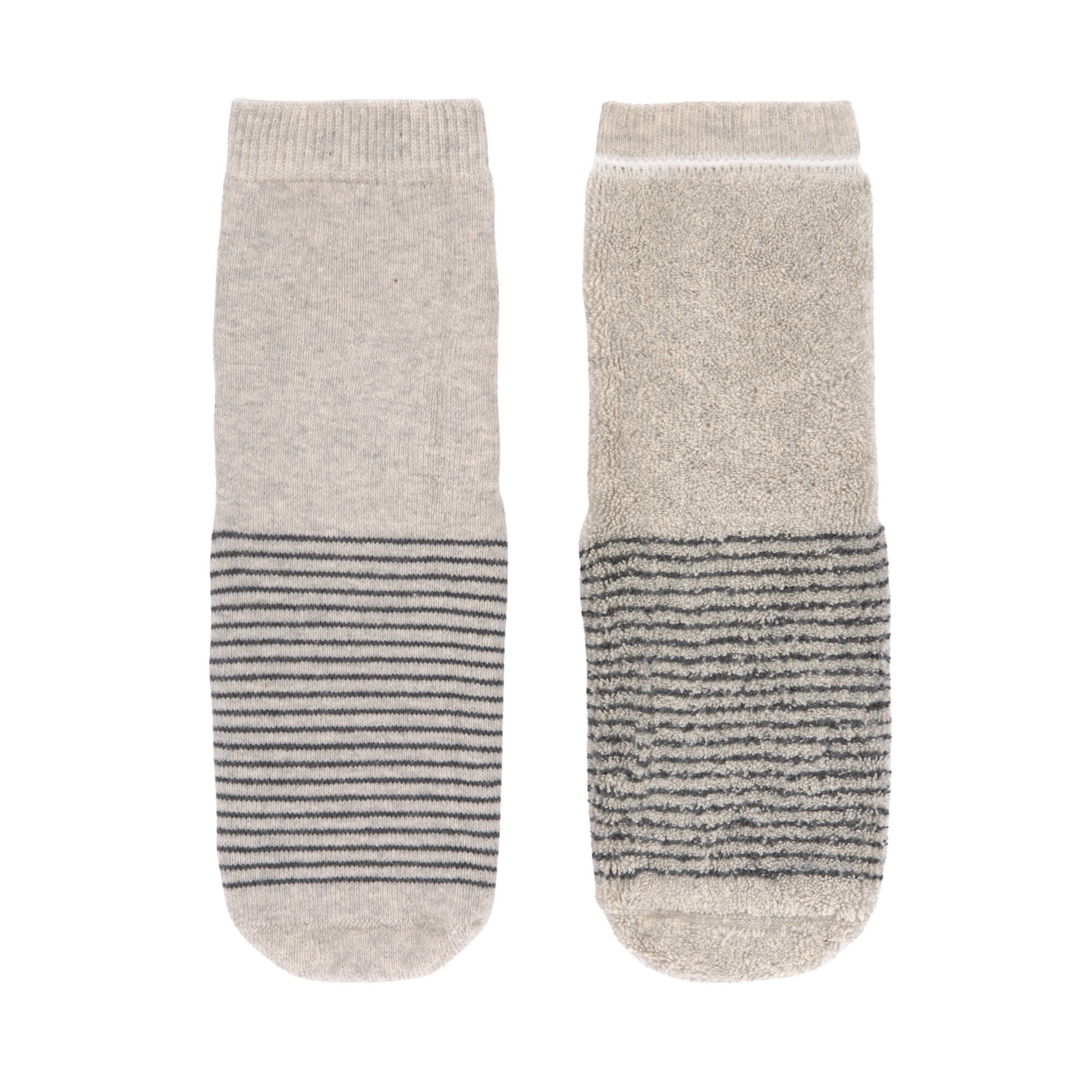 Kinder Antirutsch-Socken (2er-Set), Grau Beige
