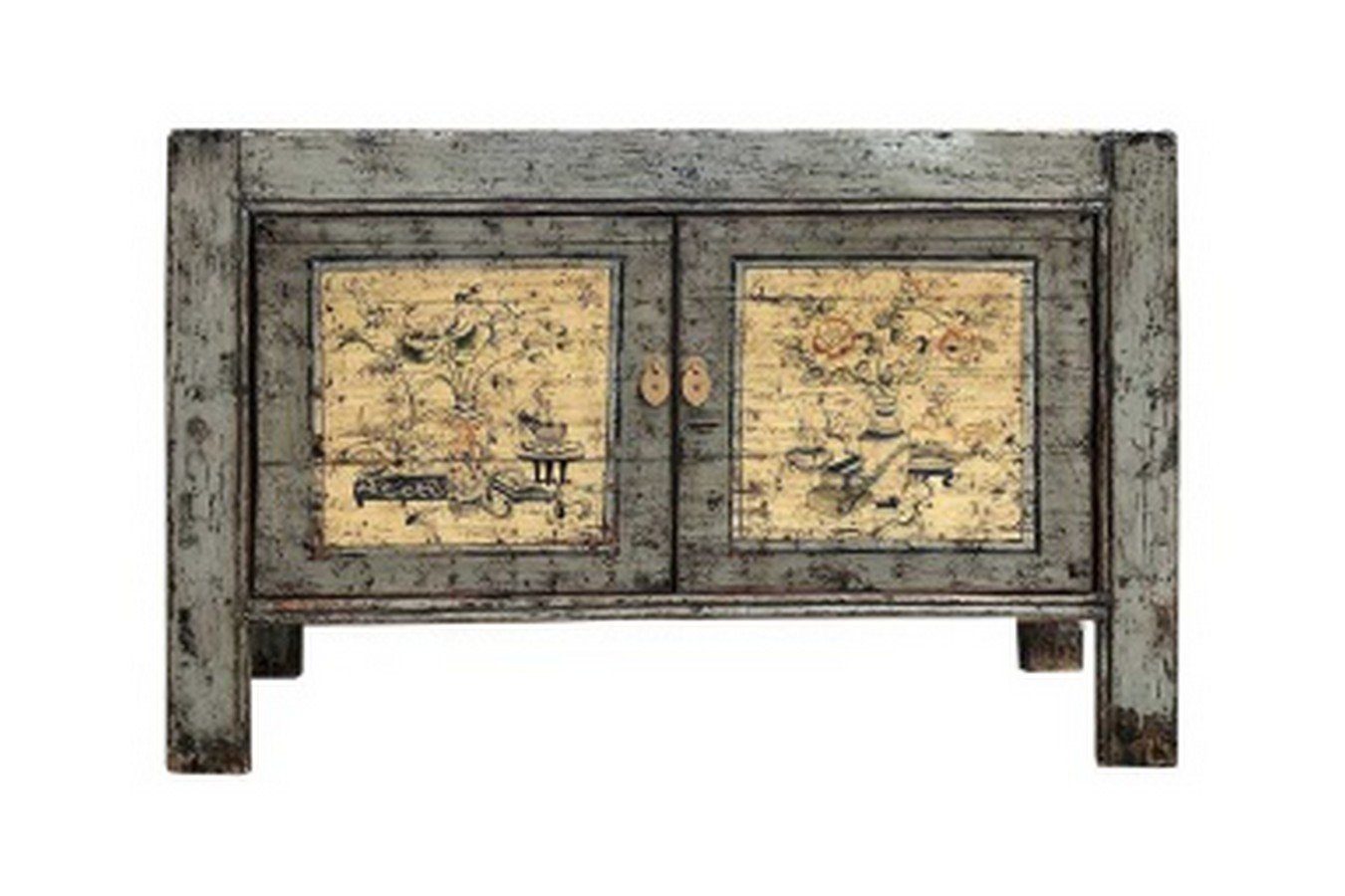 daslagerhaus living Bauernschrank Sideboard Shanxi grau flower 130cm