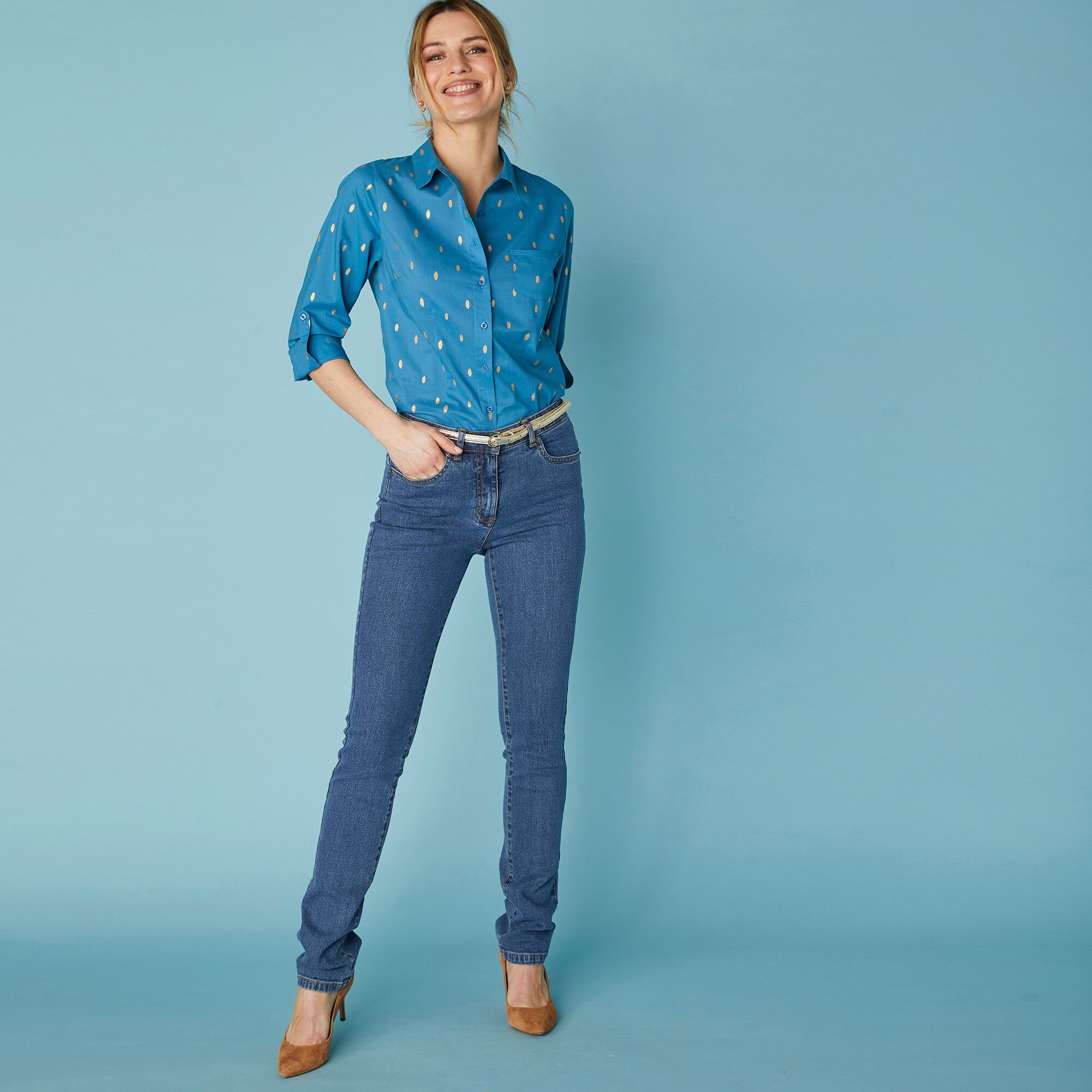 Jean droit stretch