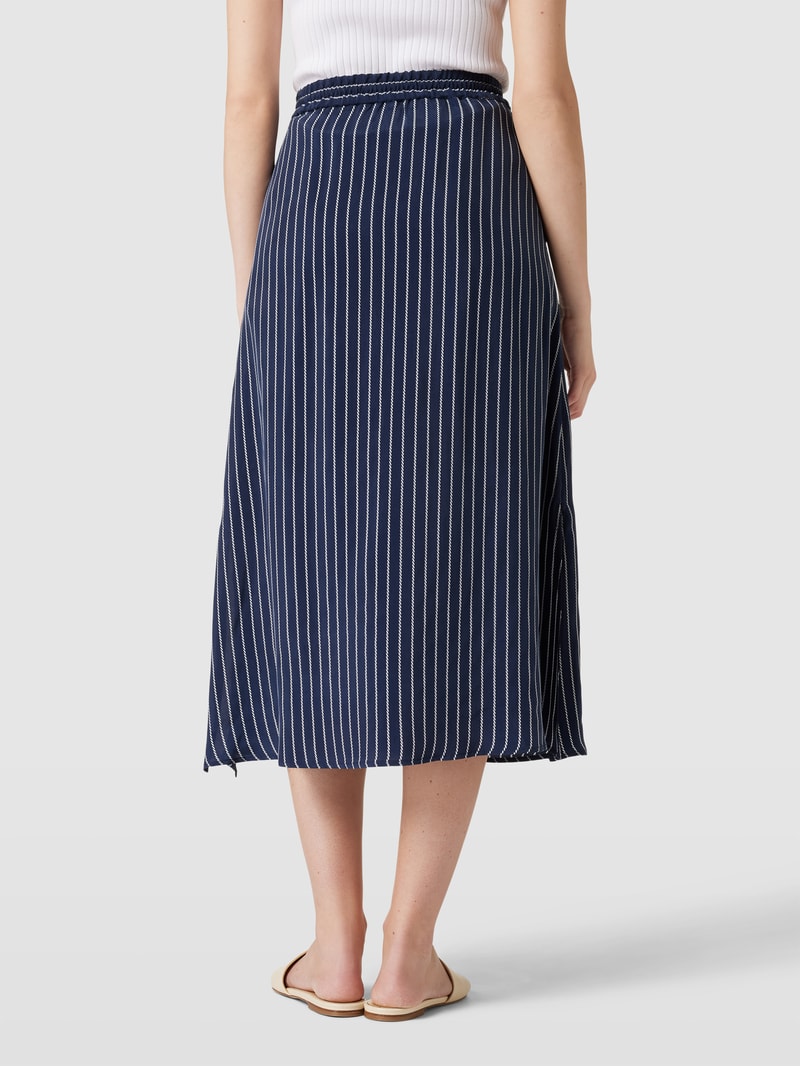 Midikleid mit Streifenmuster in dunkelblau