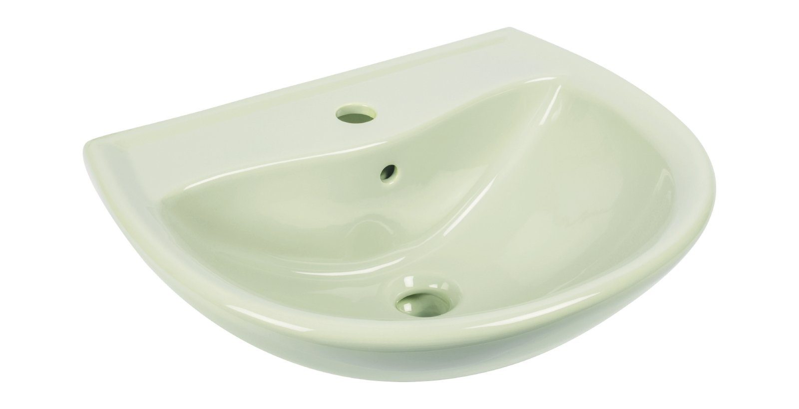 SANITOP WINGENROTH Waschbecken Viva (Hänge-Waschtisch, 1-St), 50 cm, Handwaschbecken, Anisette-Mint, Hahnloch mittig, 555289