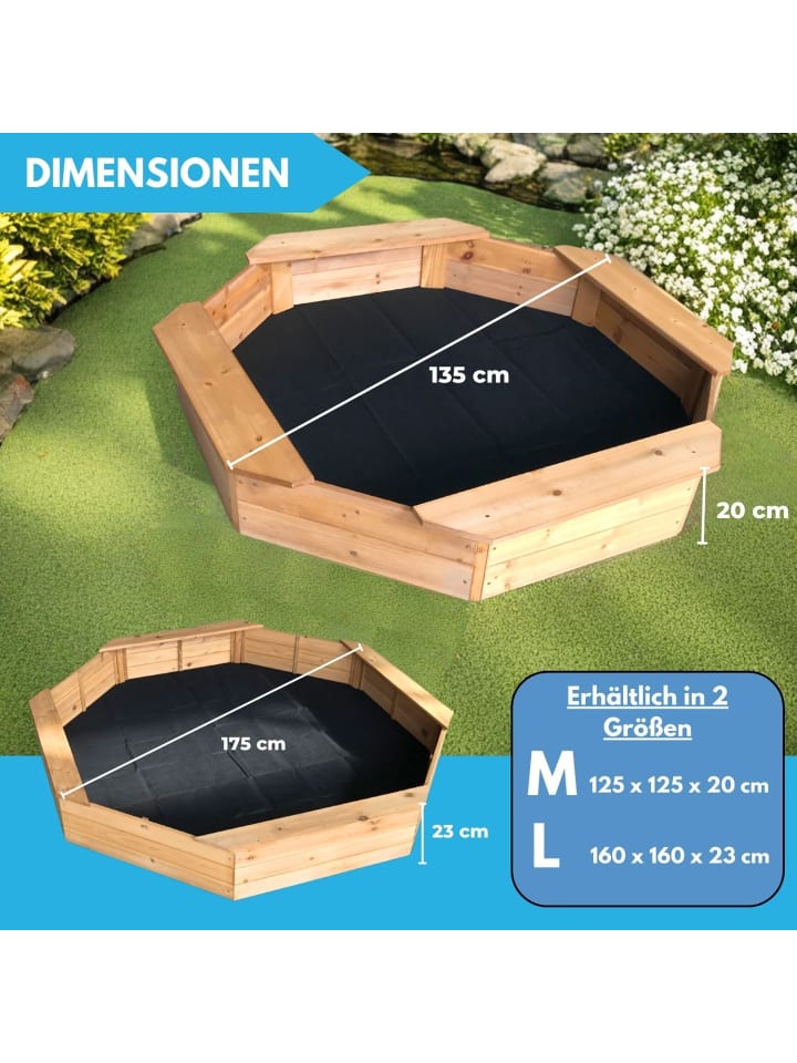 Coemo Sandkasten Larry 4-Sitzer Holz  in Natur günstig kaufen