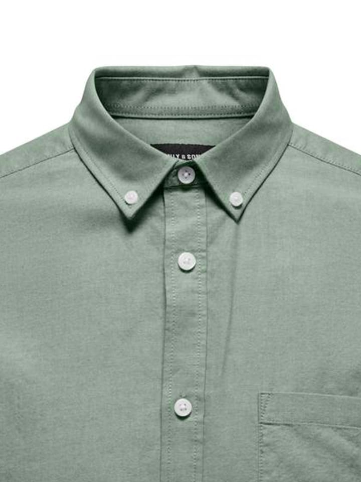 Only&Sons Hemd Slim Fit Langarm Oxford Hemd in Dunkelgrün günstig kaufen