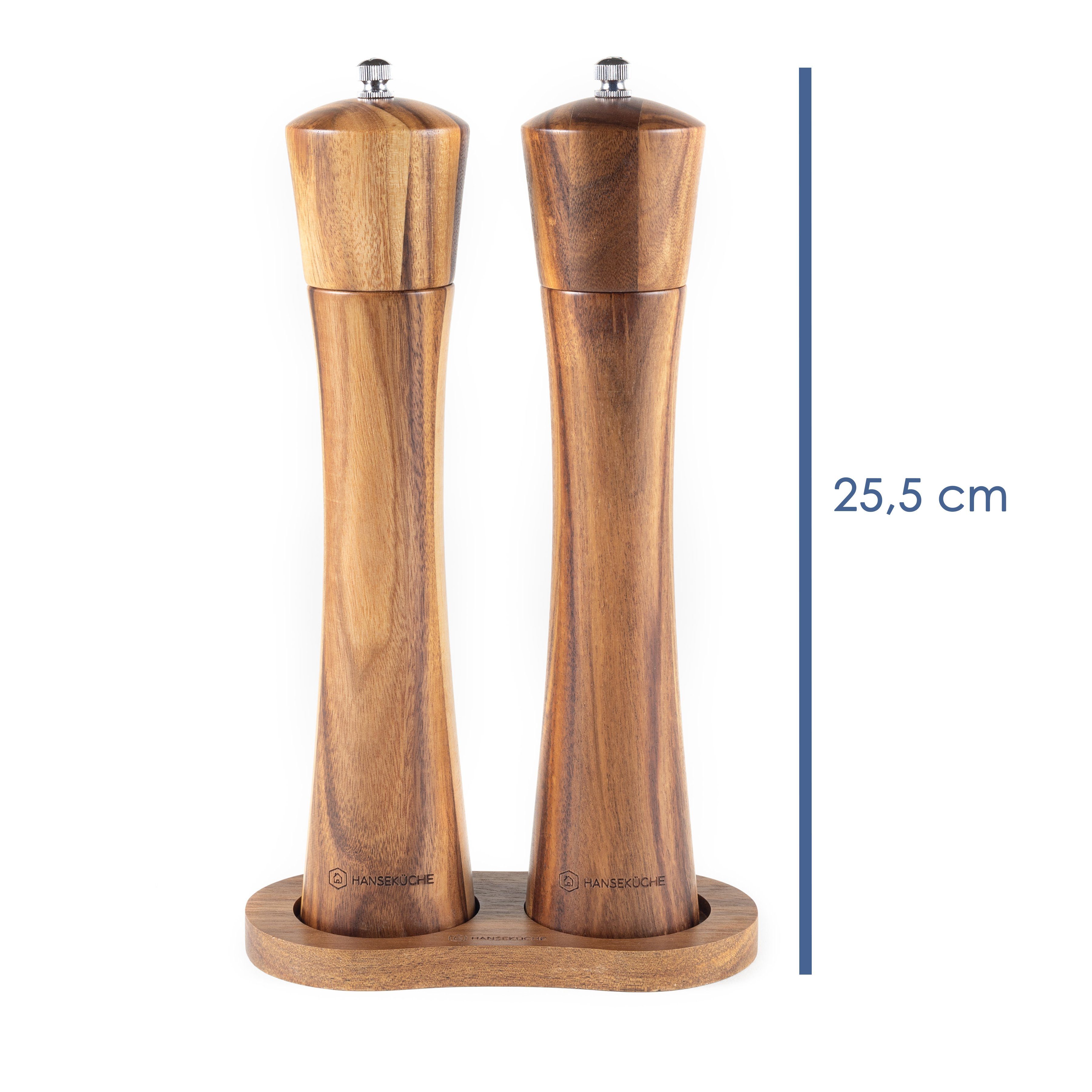 Hanseküche Salz-/Pfeffermühle Salz und Pfeffermühle (25cm) mit Keramikmahlwerk manuell, (1 Stück), Modernes Design, Robust und Langlebig