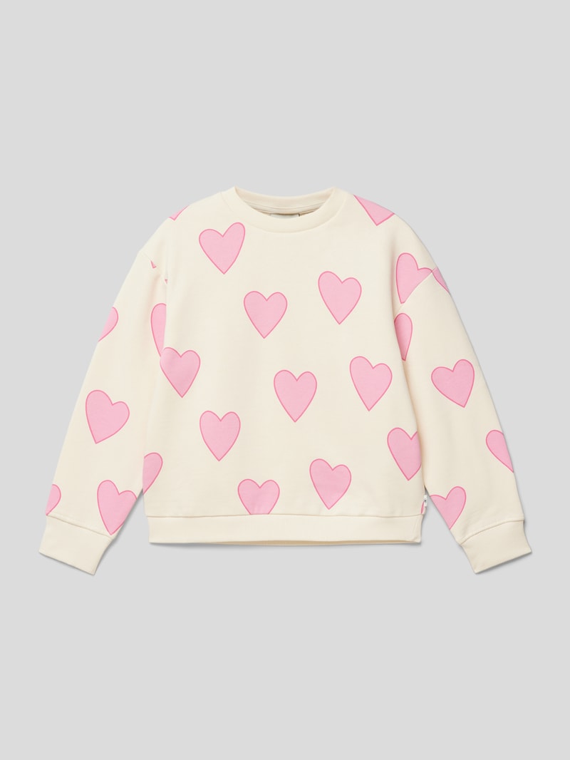 Sweatshirt mit Allover-Muster in ecru