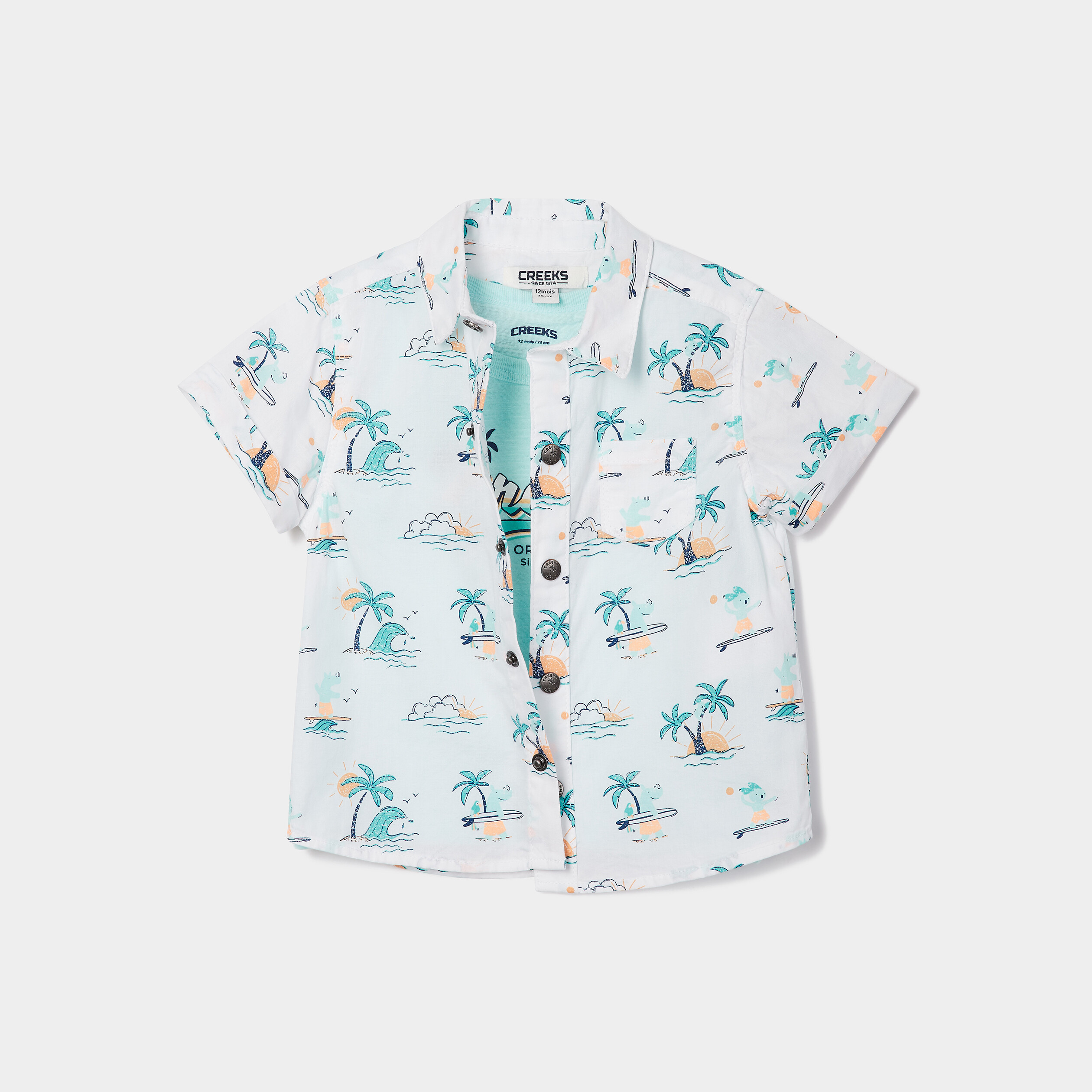 Ensemble chemise et débardeur Creeks ecru bébé garçon | La Halle