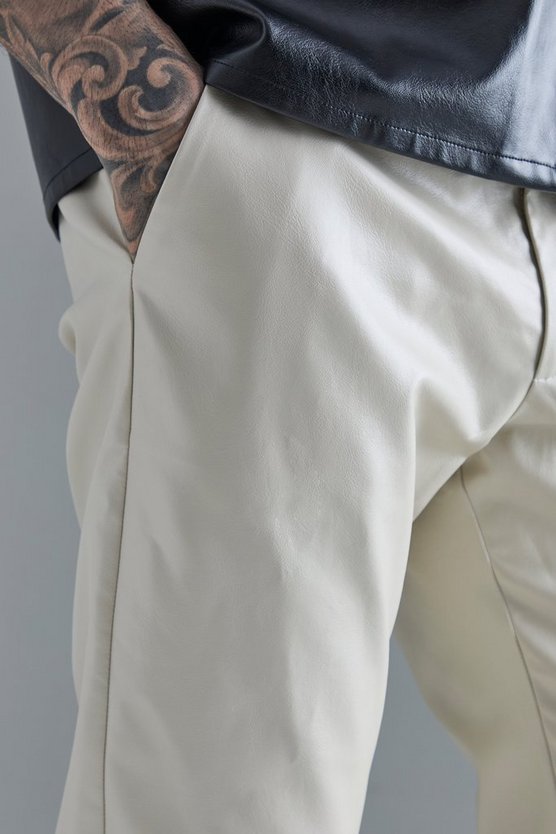 Tall Slim-Fit PU-Schlaghose