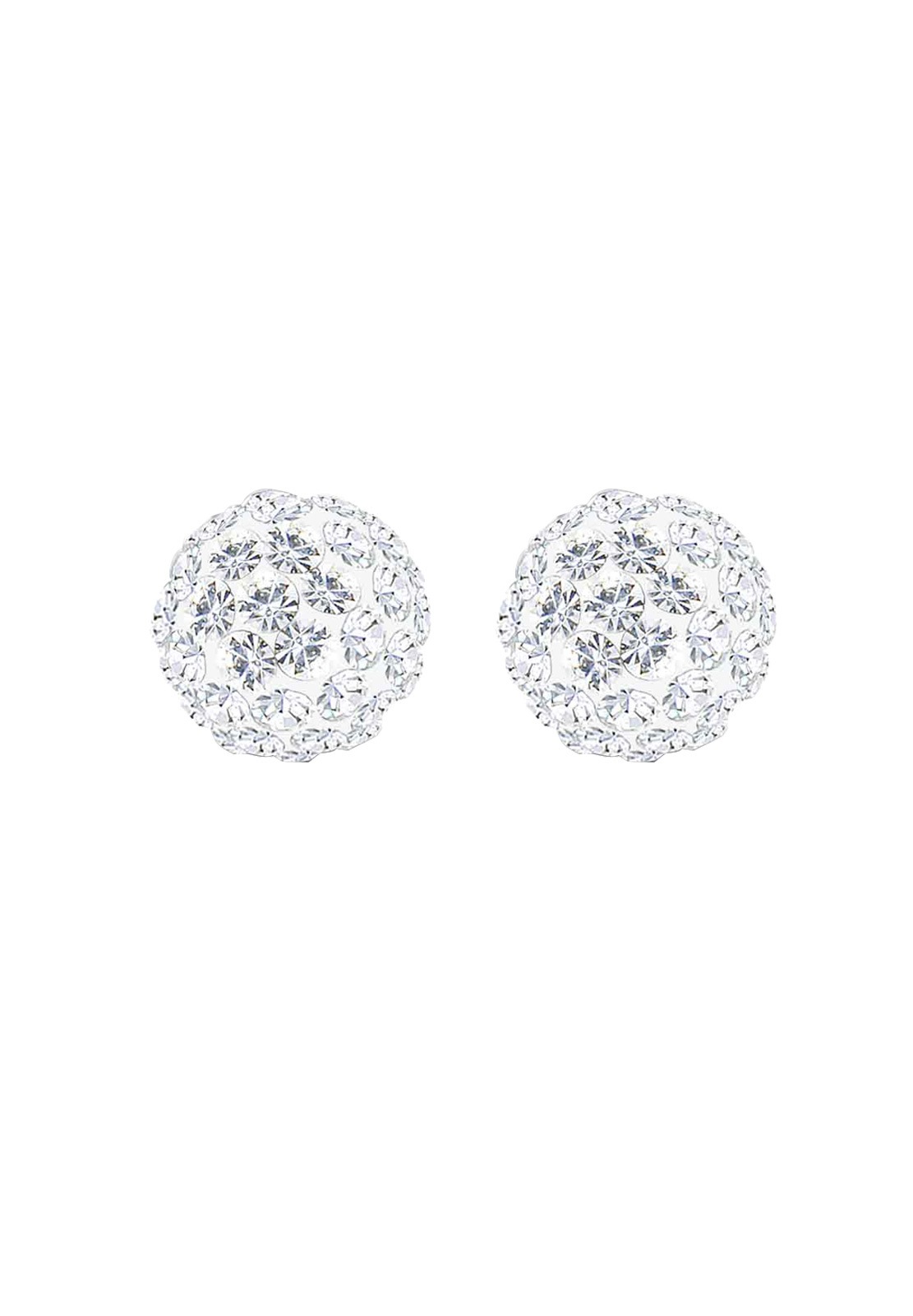 Pendientes de botón elegantes de bola para mujer Elli con cristales en plata de ley 925