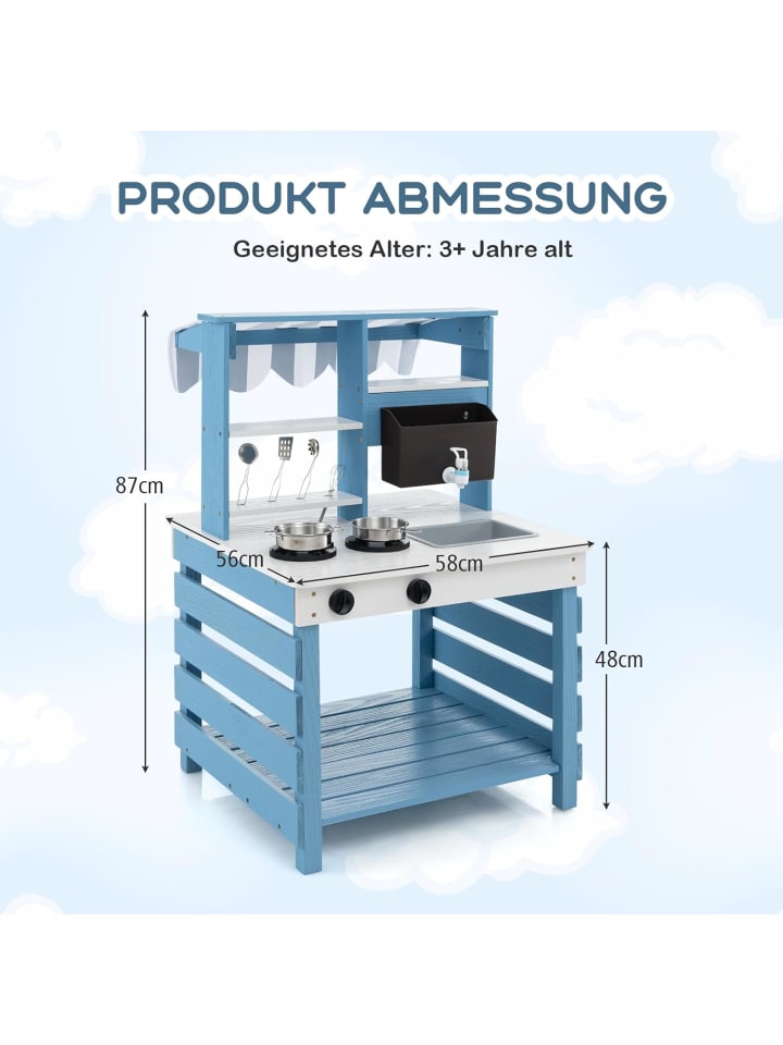 COSTWAY Matschküche ab 3 Jahren in Blau günstig kaufen onesize