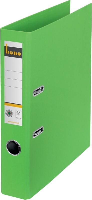 Bene No.1 Ordner DIN A4 52 mm Grün 2 Ringe 301600 GN Pappkarton Glatt Hochformat