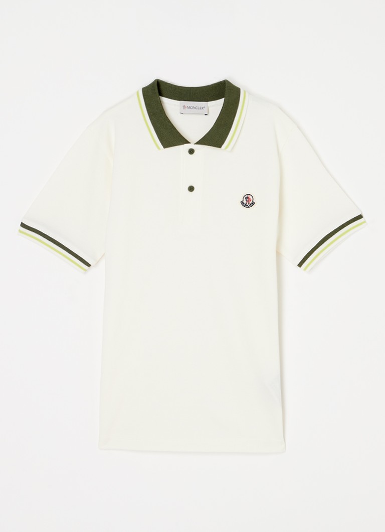 Moncler polo krekls no pikē kokvilnas ar logotipu