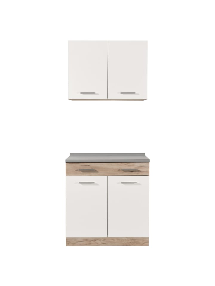 Homestyle4u Küchenzeile 80x207x60 in Weiß günstig kaufen onesize