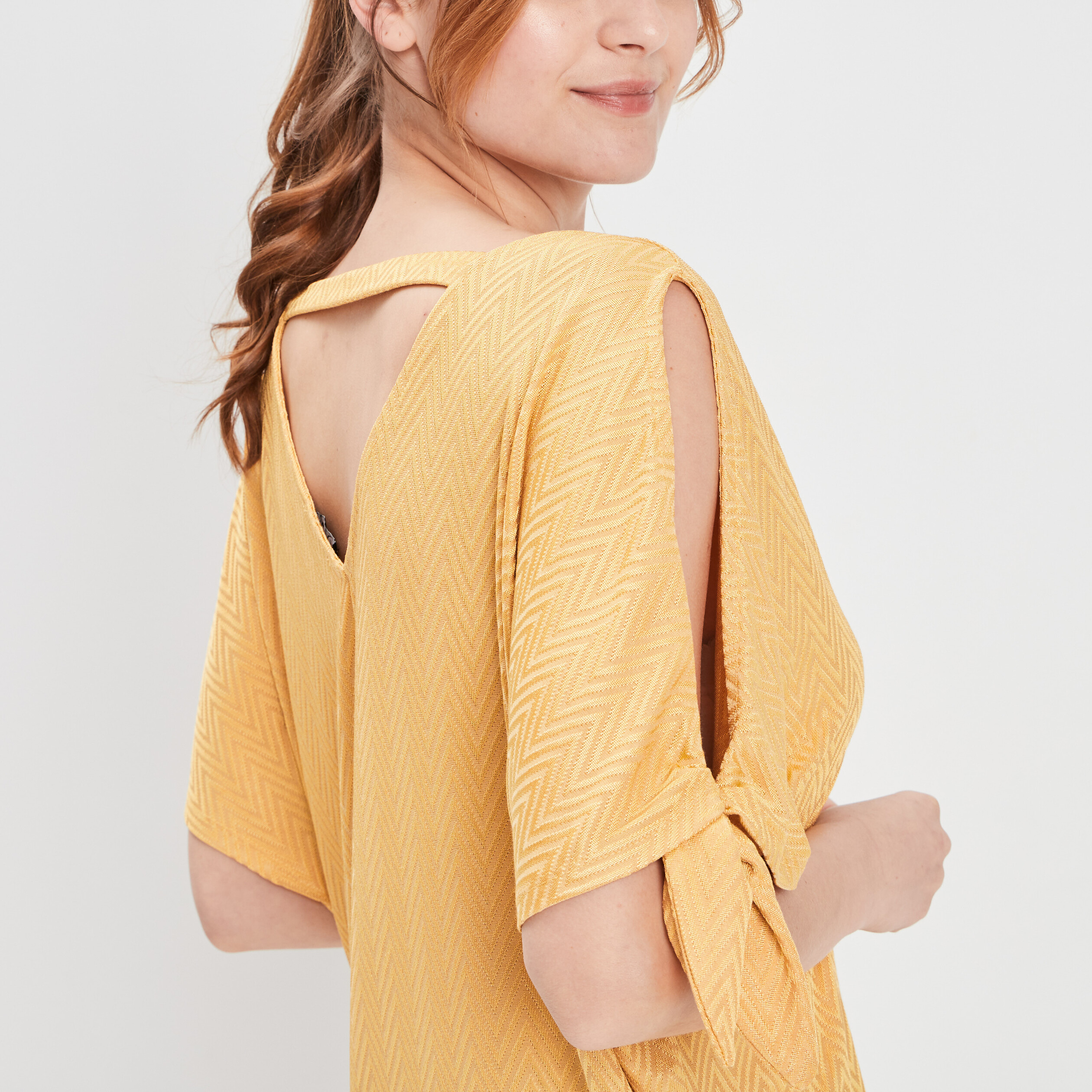 T-shirt manches courtes jaune femme | La Halle