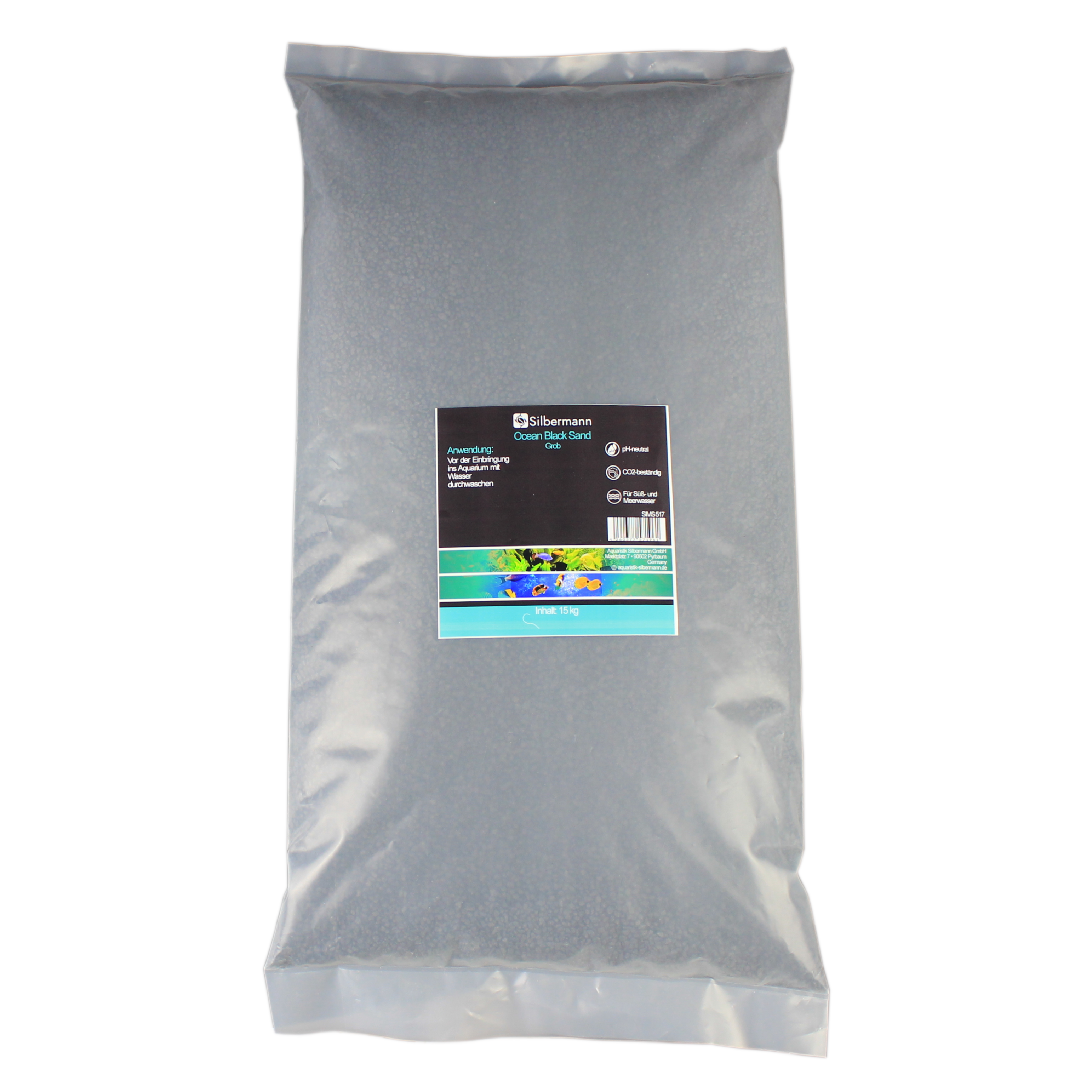 Silbermann Bodengrund Silbermann Ocean Black Sand Grob 15 kg