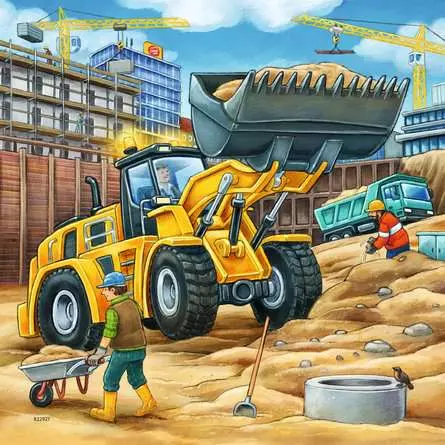 Kinderpuzzle ab 5 Jahren - Große Baufahrzeuge - 49 Teile
