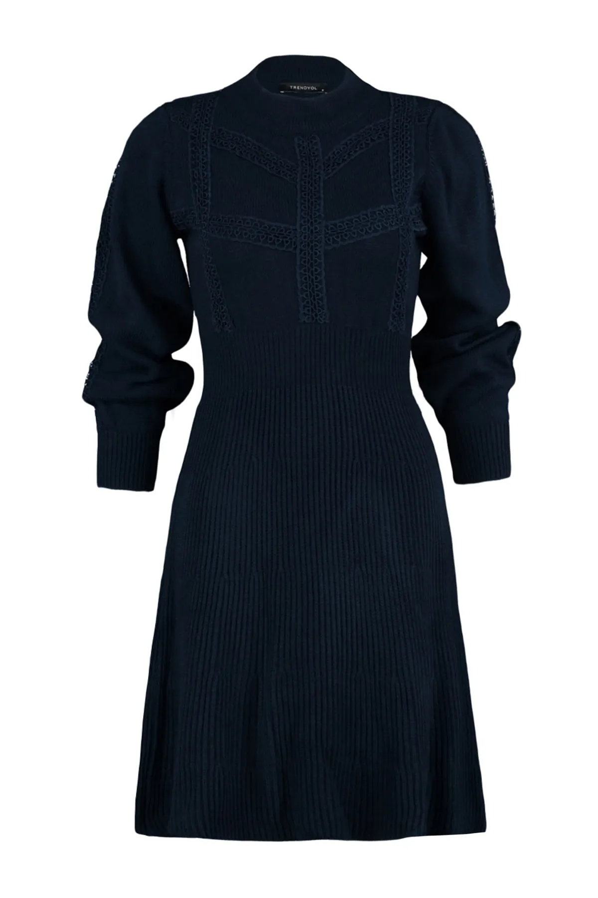 Trendyol Collection  Marineblau Marineblaues Mini-Strickkleid TWOAW22EL0011 Kleid TWOAW22EL0011