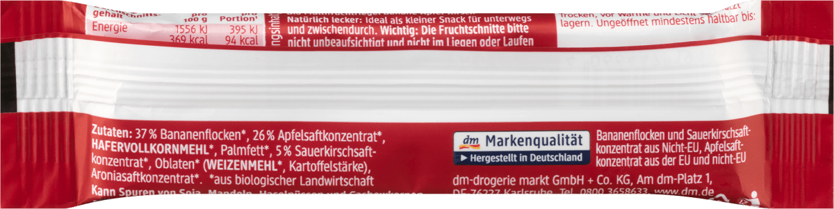 Fruchtriegel Kirsche-Apfel-Banane ab 1Jahr, 25 g
