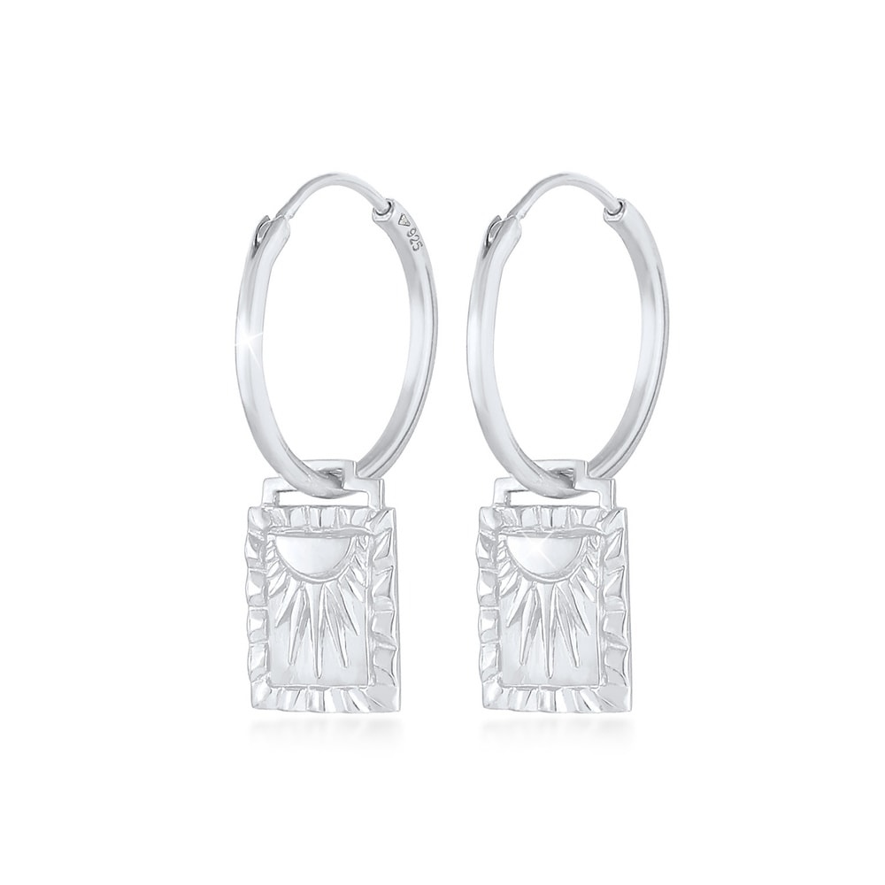 Elli Elli Boucles d'Oreilles Pendentif créole pour dames Pièce de monnaie Vintage Sun  Boucles d'oreilles