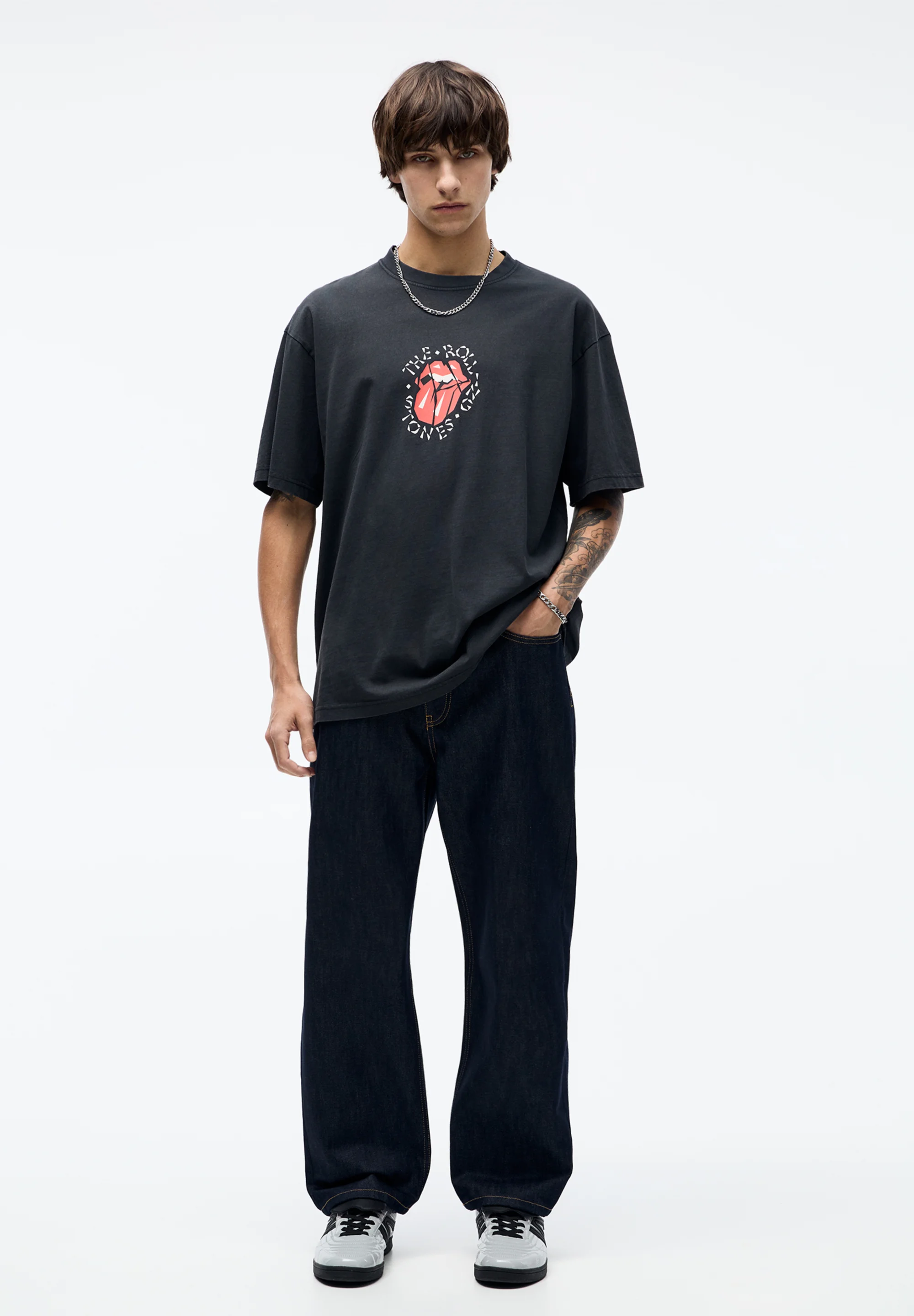 PULL&BEAR WASHED ROLLING STONES - Camiseta con estampado