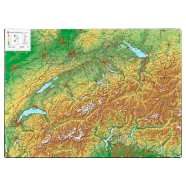 SCHWEIZ RELIEFKARTE 57X77CM OHNE RAHMEN - Karte