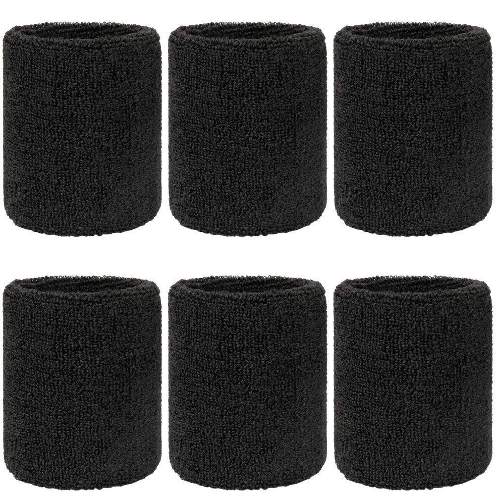 H&S Schweißband Saugfähige Handgelenksschweißbänder - 6er Pack, Absorbent Wrist Sweatbands - 6-Pack