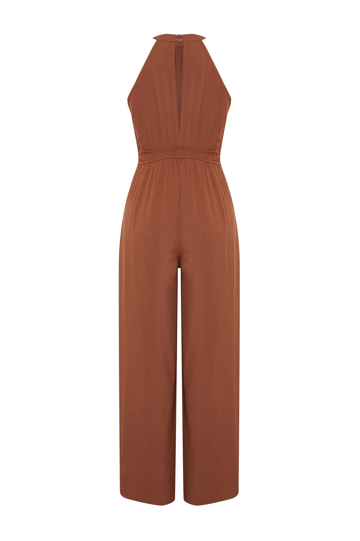 Trendyol Collection  Jumpsuit mit Raffung in Zimtfarbe TWOSS23TU00121
