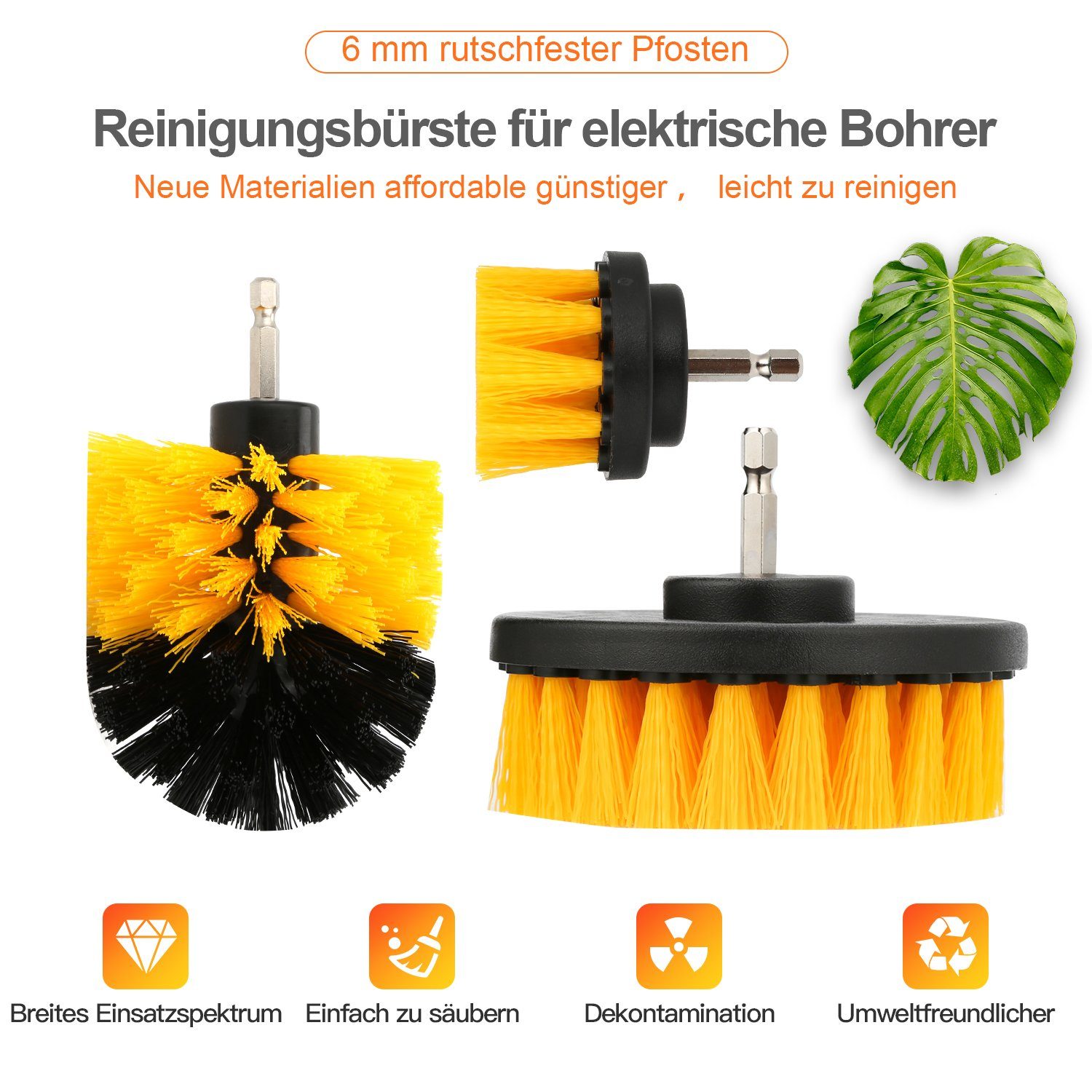 Lospitch Reinigungsbürsten-Set Bürstenaufsatz Bohrmaschine Set 3 PCS/10 PCS/18 PCS, Fliesen, Küchenwänden, Böden, Autos, Wohnzimmerteppichen, Badewannen, Autorädern, (Spar-Set, 3-tlg., Putzgeräte für den Haushalt), Automobil,Badezimmer,Essgeschirr,Fl