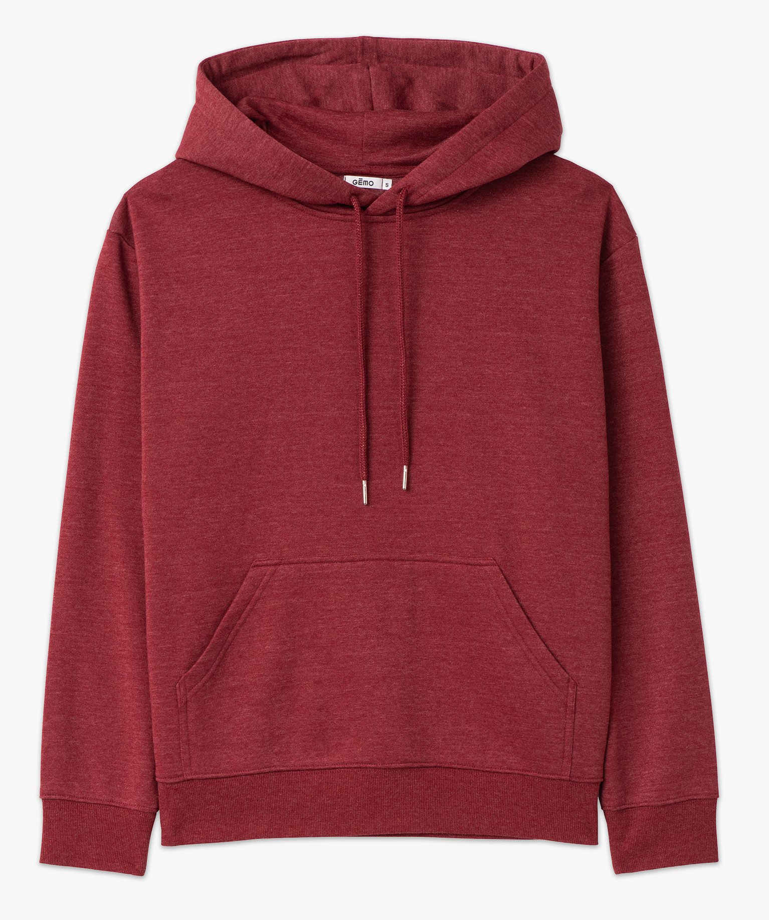 Sweat oversize à capuche intérieur molletonné femme bordeaux | GEMO