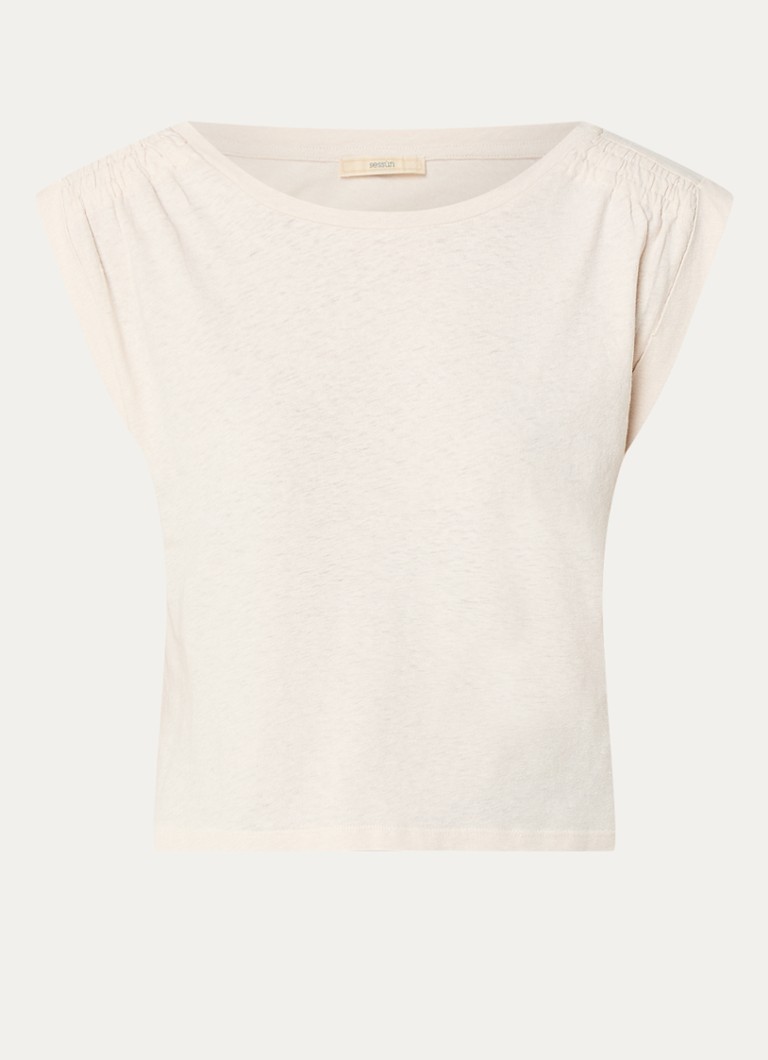 Sessùn Oyo top in linen blend with boat neck