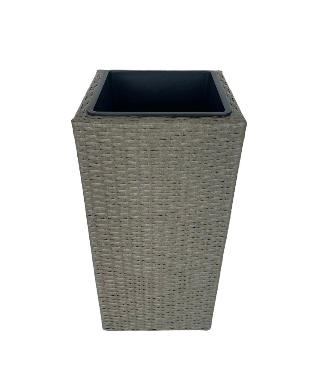 HC Garten & Freizeit Blumentopf Rattan Optik mit Plastiktöpfen eckig