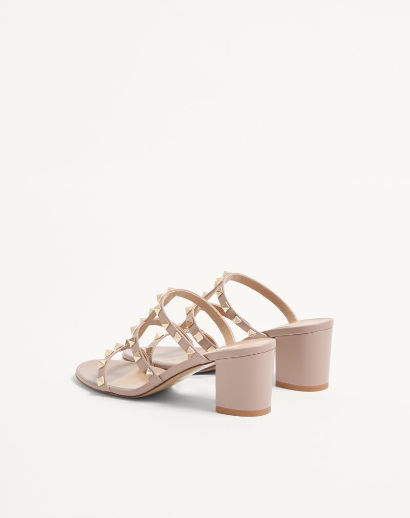 Rockstud Calfskin Slider Sandal 60mm