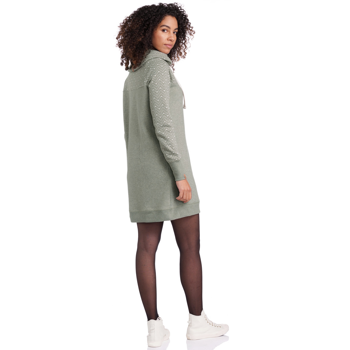 Damen Sweatkleid mit Schalkragen