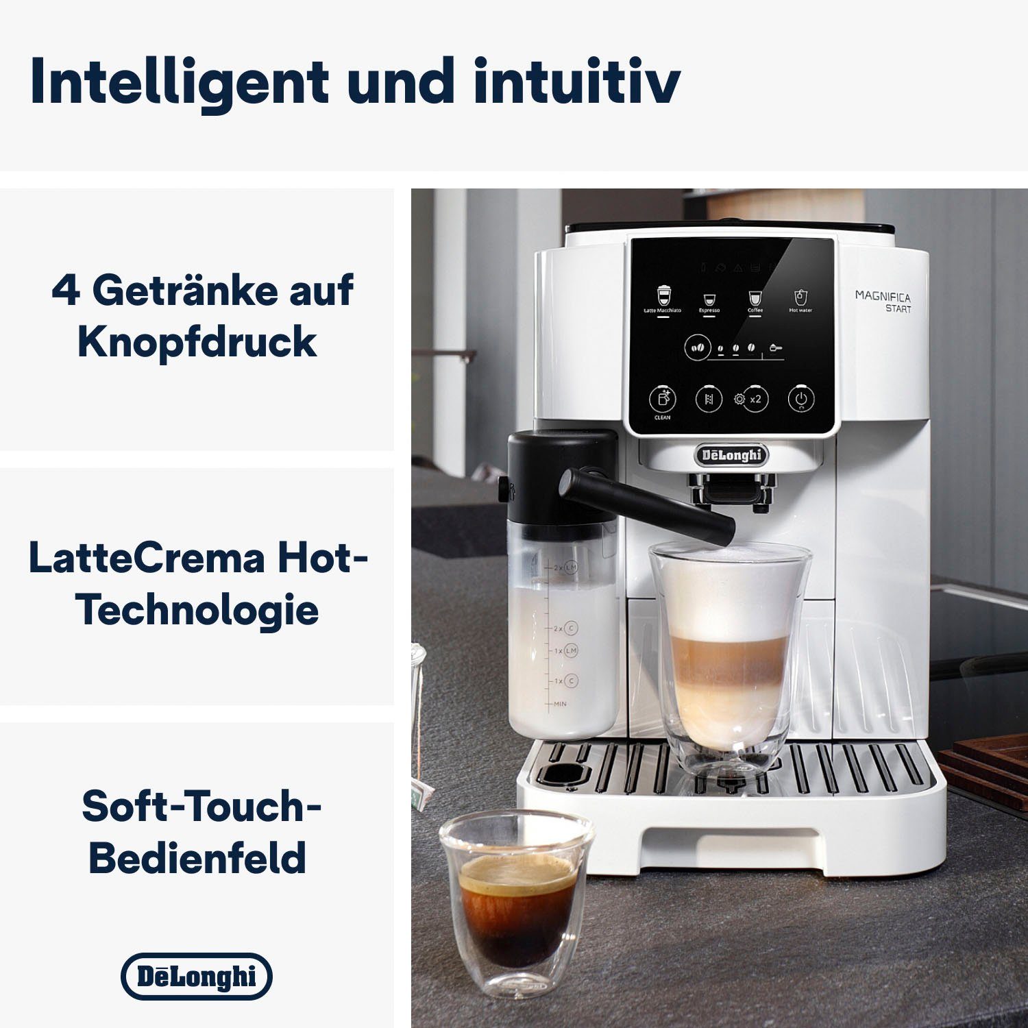 De'Longhi Kaffeevollautomat Magnifica Start ECAM 220.61.W weiß