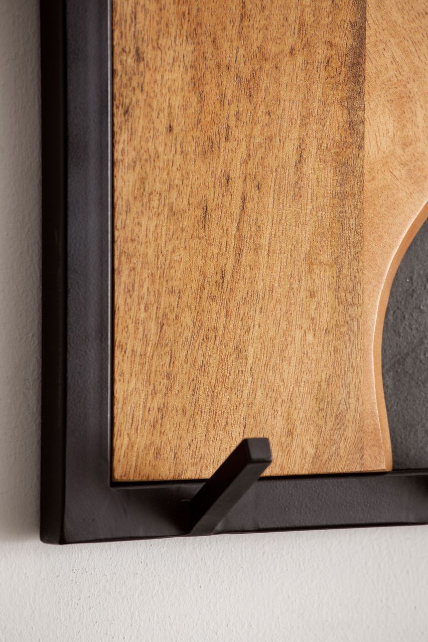 Wohnling Wandgarderobe Hakenleiste Steinoptik 80 cm Garderobe Flur Holz Modern