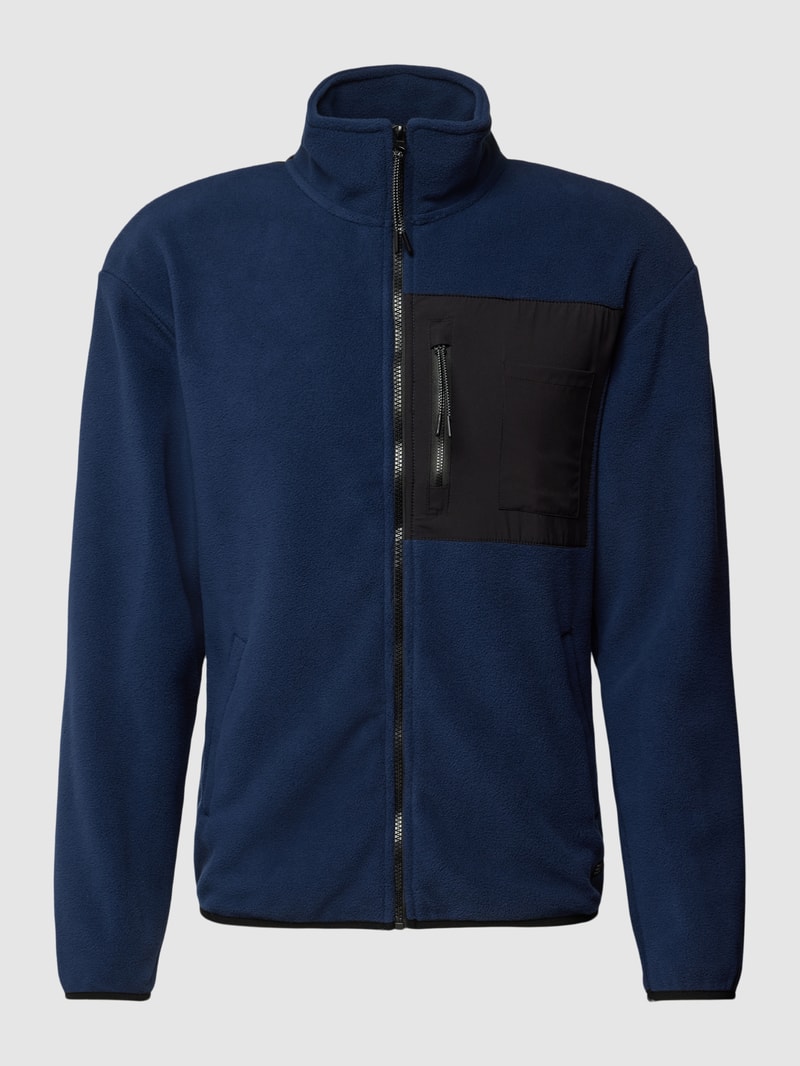 Sweatjacke mit Stehkragen in royalblau