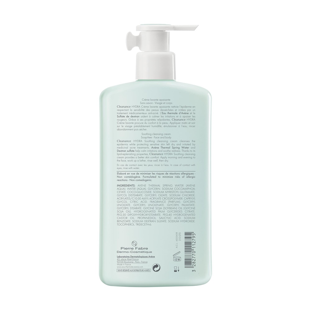 Avène CLEANANCE  HYDRA Crème Lavante Apaisante   400ml Crème lavante