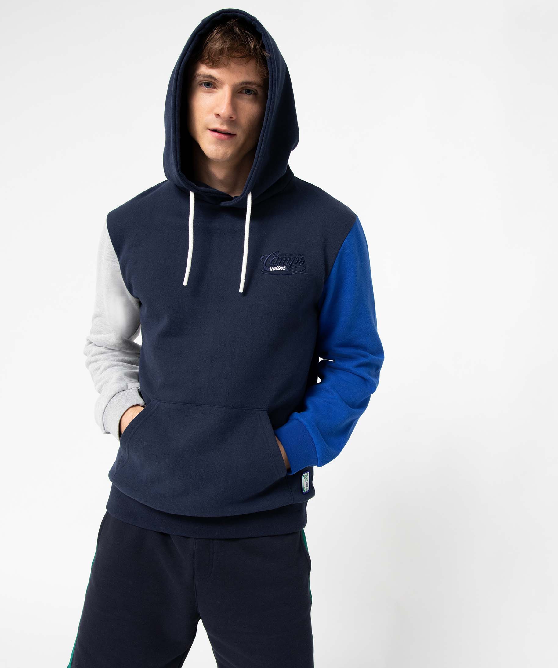 Sweat homme à capuche en molleton doux - Camps United bleu fonce | GEMO