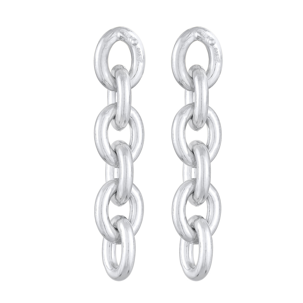 Elli Elli Boucles d'Oreilles Femmes Pendentif d'oreilles Maillons Aspect des Chaînes e Boucles d'oreilles