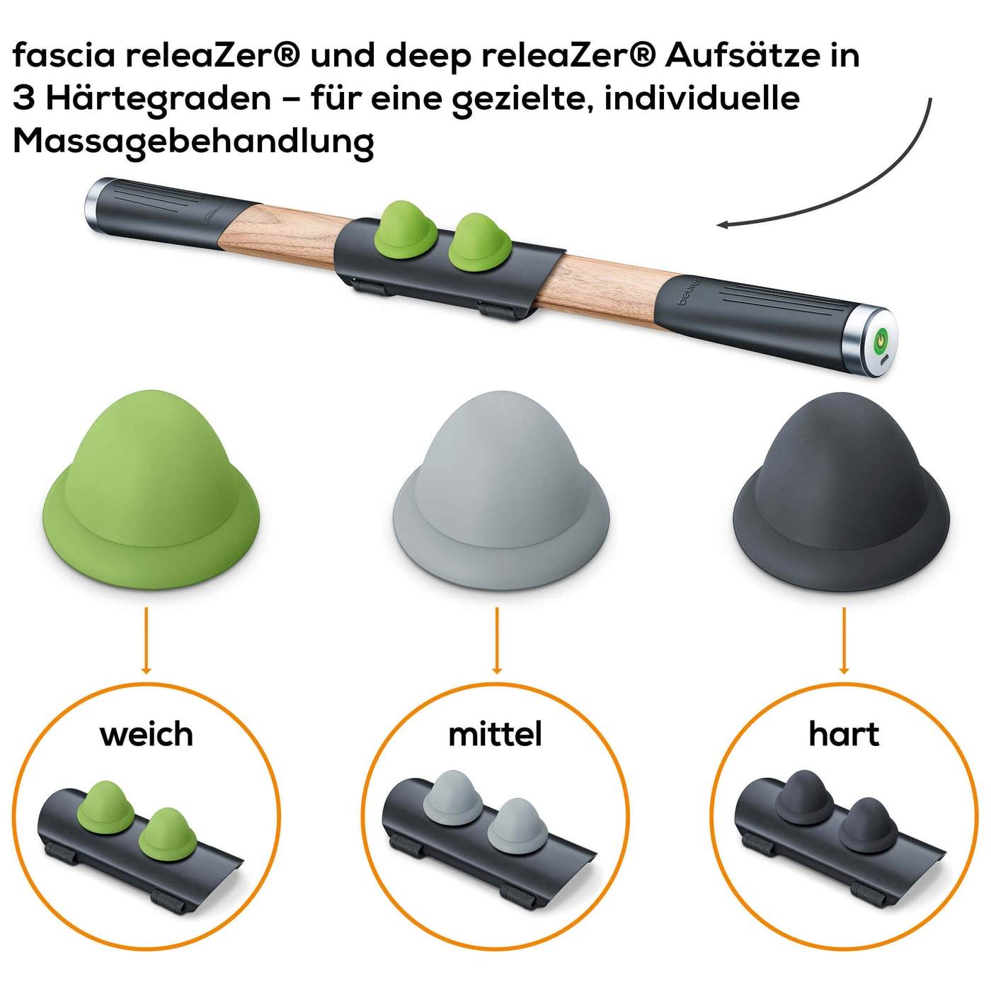 Beurer Faszien-Massagegerät fascia releaZer® und deep releaZer®-Das Faszien-Massagerät löst Faszienverklebungen & verjüngt das Muskel-Gewebe