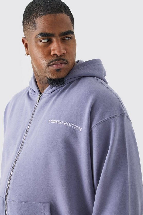 Plus Oversize Hoodie mit Reißverschluss
